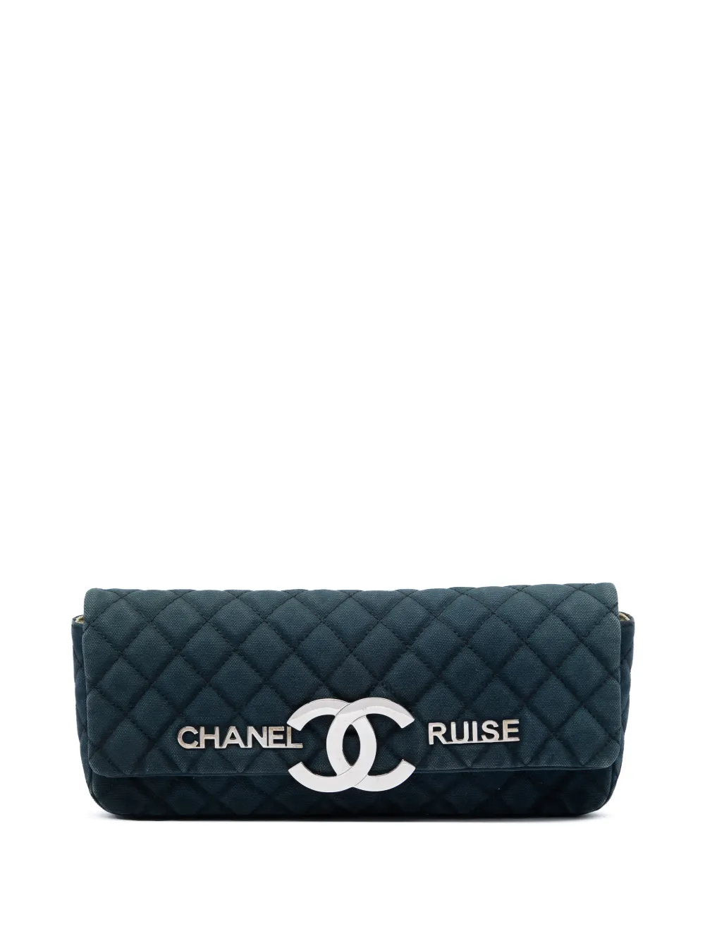 CHANEL Pre-Owned pochette Cruise East West Flap en toile matelassée à logo CC (2008-2009) - Bleu