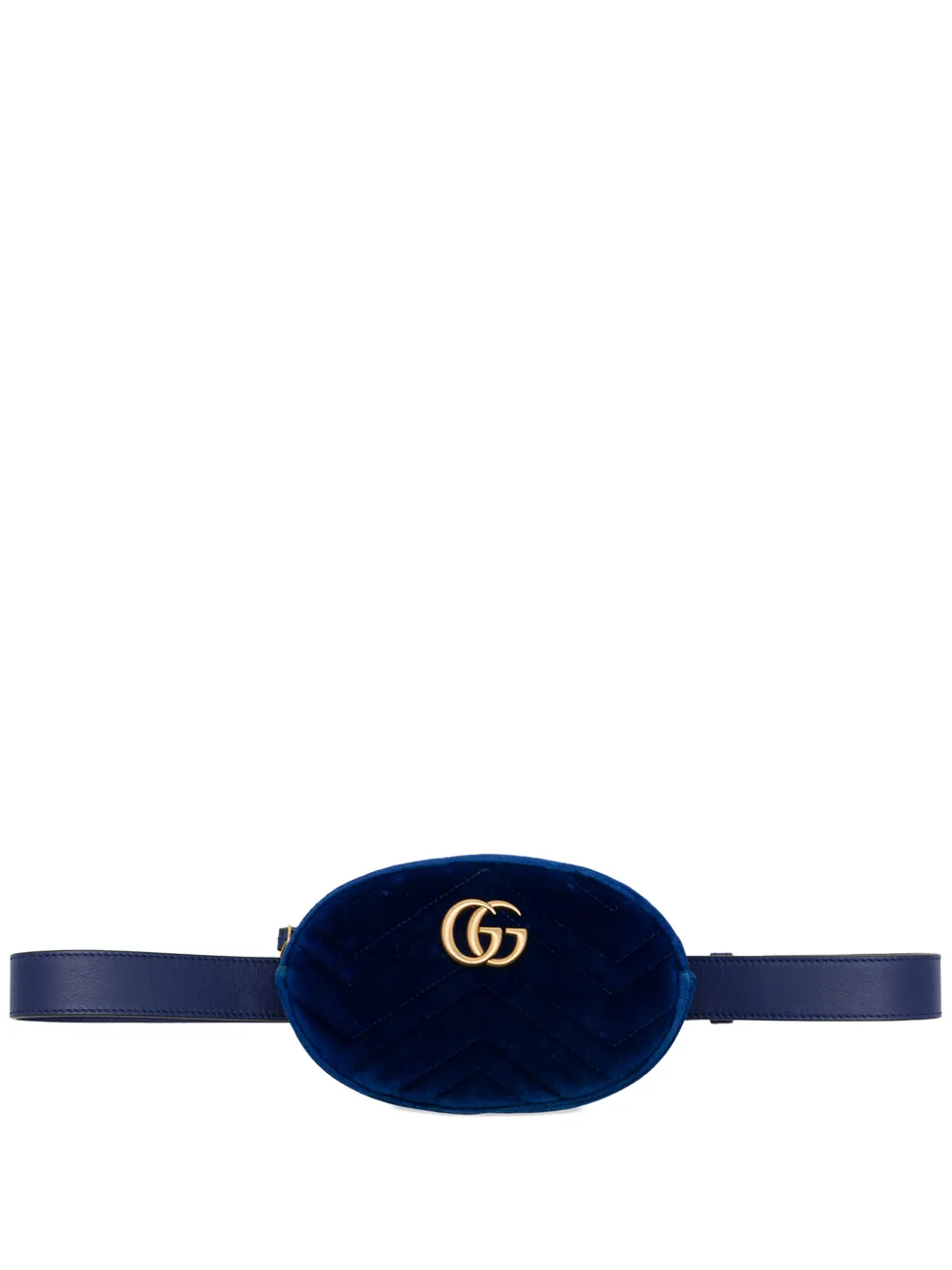 Gucci Pre-Owned sac banane Matelasse en velours à motif GG Marmont (2016-2026) - Bleu