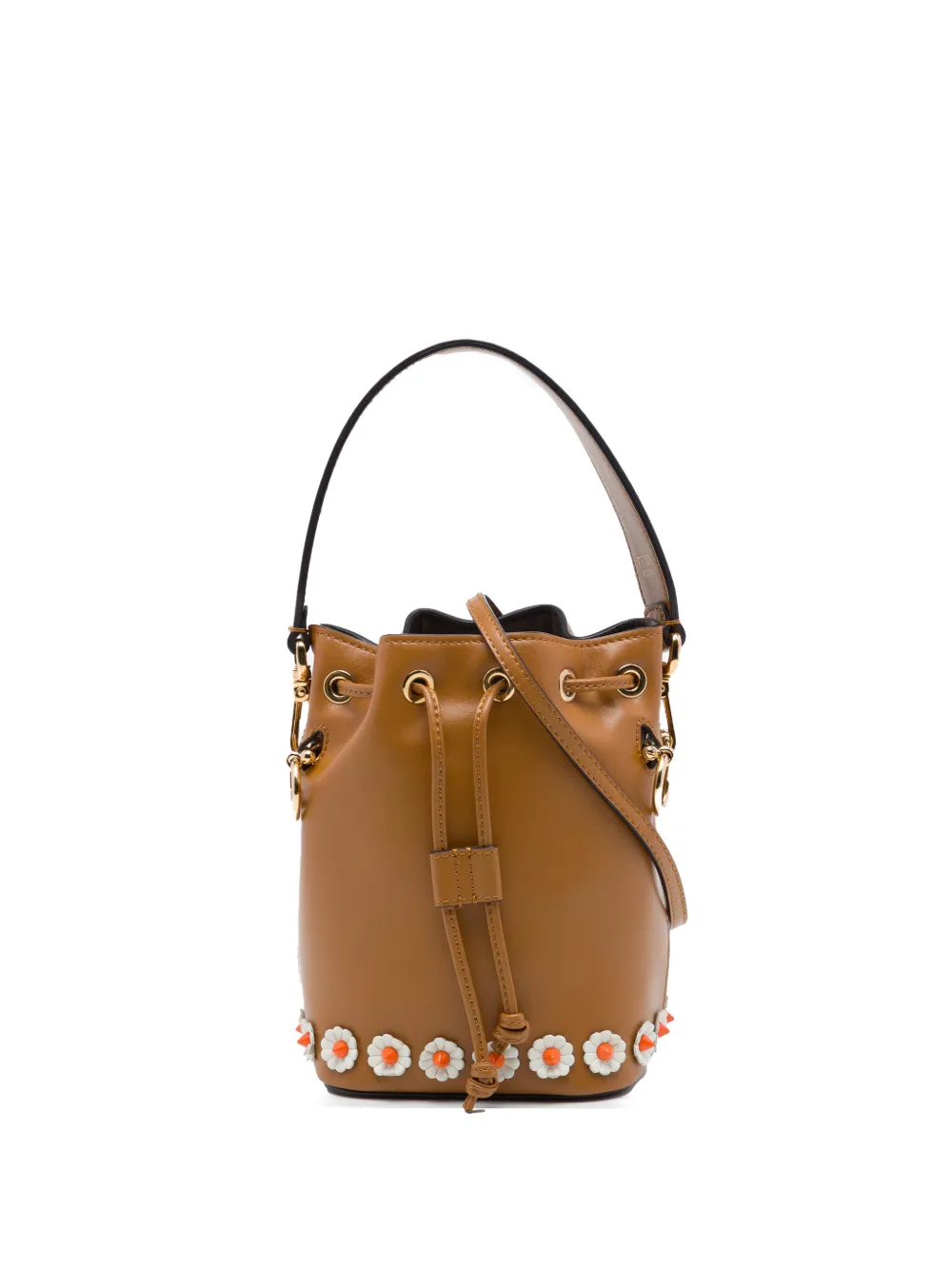 Fendi Pre-Owned mini sac seau Mon Tresor fleuri à clous (2010-2026) - Marron Fendi Pre-Owned mini sac seau Mon Tresor fleuri à clous (2010-2026) - Marron