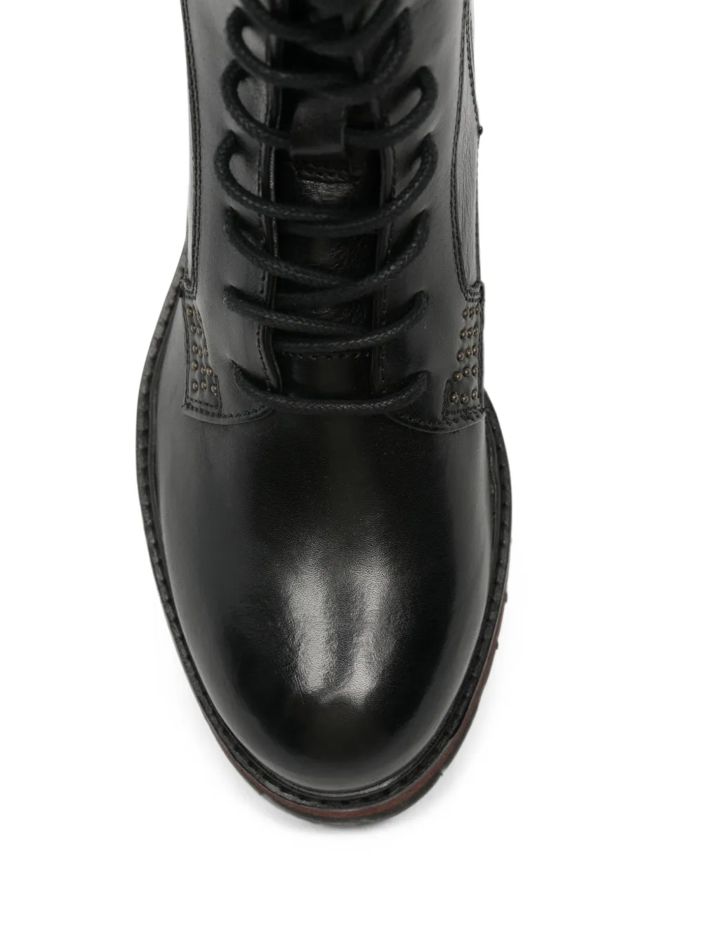 CAFèNOIR lace-up studded ankle boots Zwart