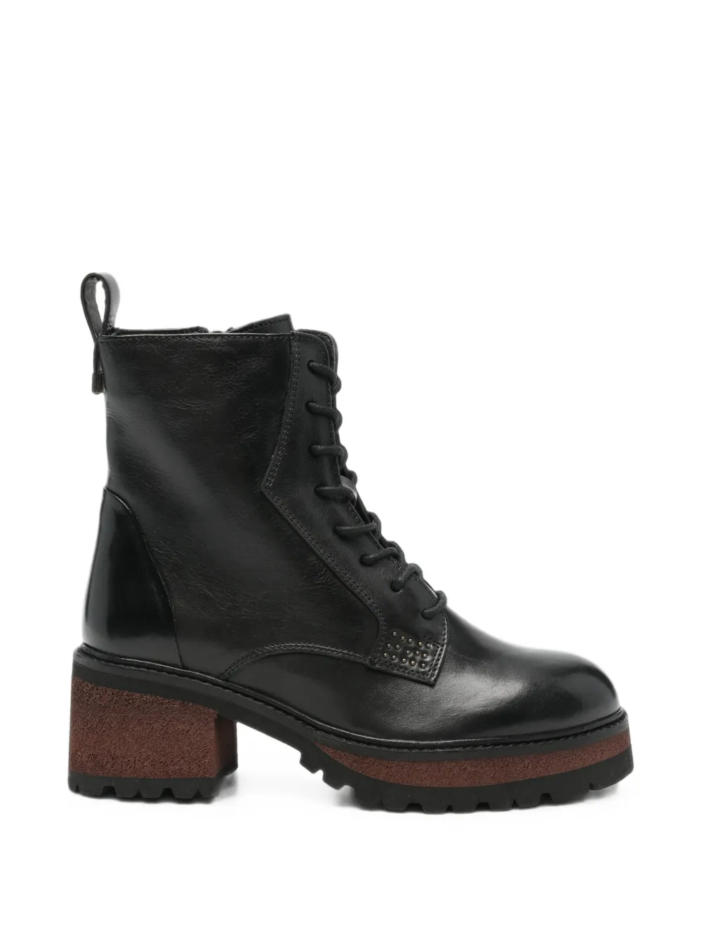 CAFèNOIR lace-up studded ankle boots