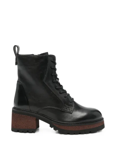 CAFèNOIR lace-up studded ankle boots