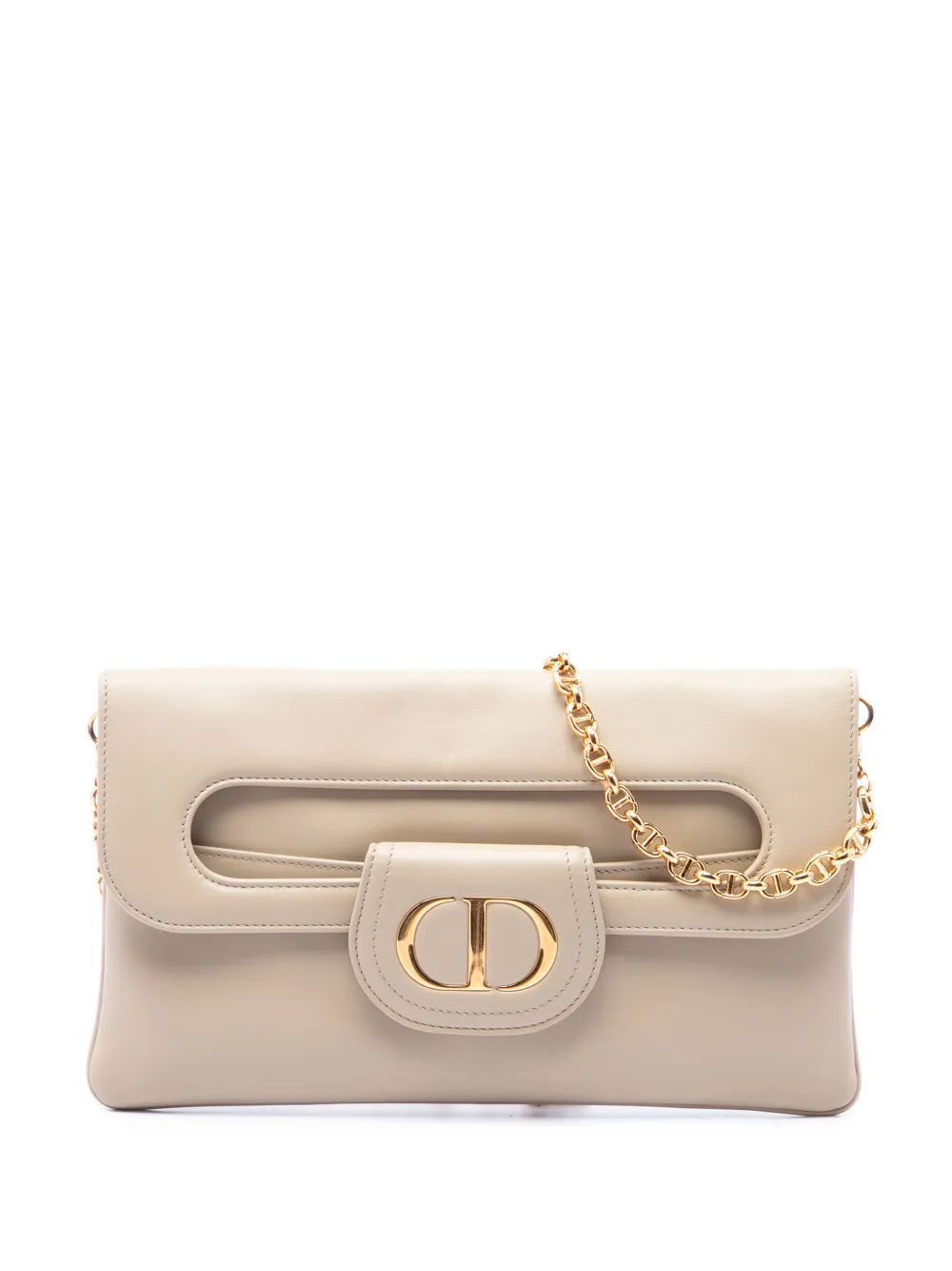 Christian Dior Pre-Owned 2021 mittelgroße DiorDouble Umhängetasche mit Kette - Nude