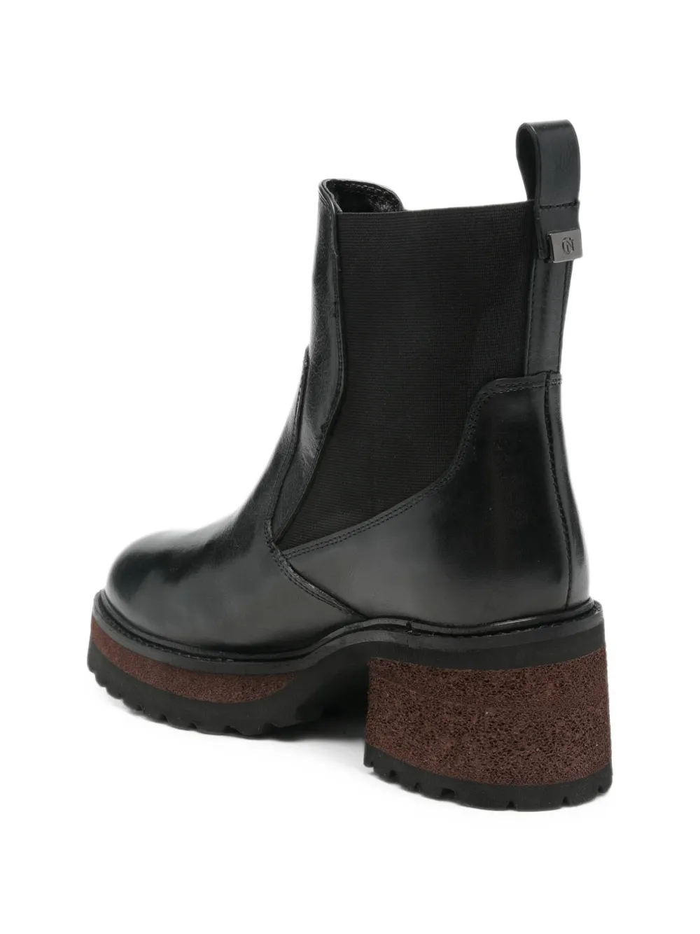 CAFèNOIR panelled leather ankle boots Zwart