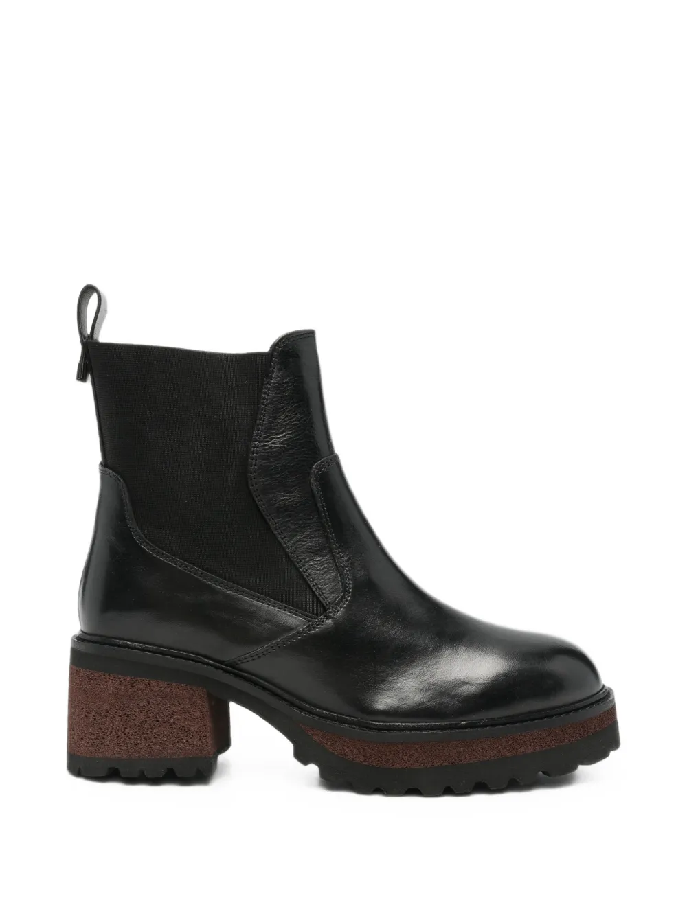 CAFèNOIR panelled leather ankle boots