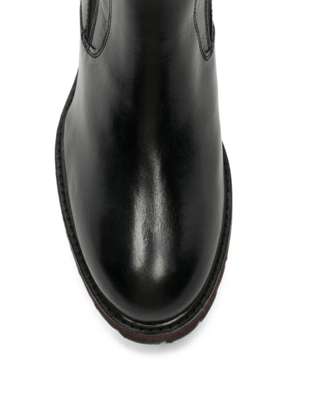 CAFèNOIR panelled leather ankle boots Zwart