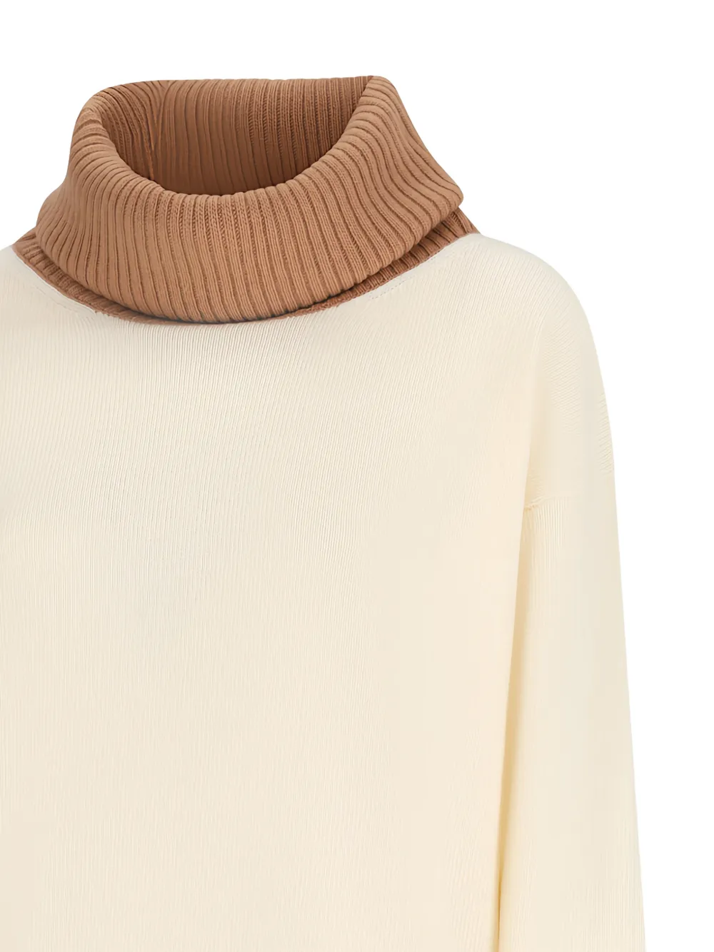 Herno Wollen trui met colourblocking Beige