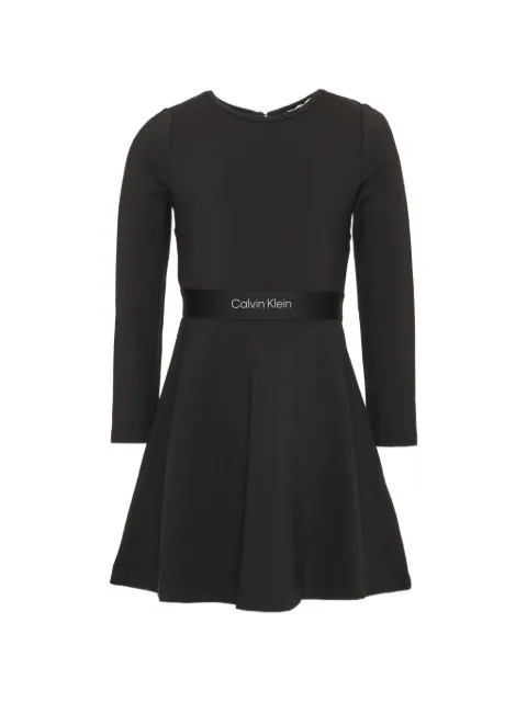 Calvin Klein Kids logo-tape long-sleeve dress
