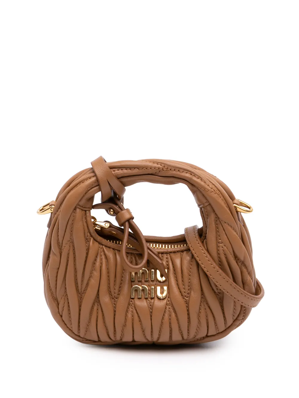 Miu Miu Pre-Owned 2021-2026 Micro Nappa Matelasse Wander Bag satchel - Marrone