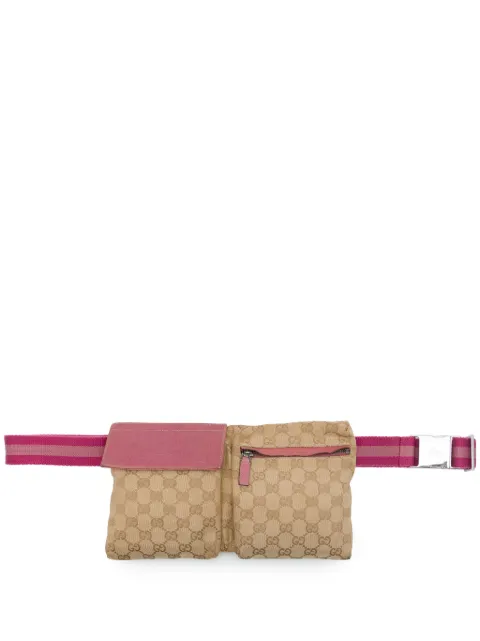 Gucci Pre-Owned 2000-2015 GG Canvas Web Double Pocket belt bag