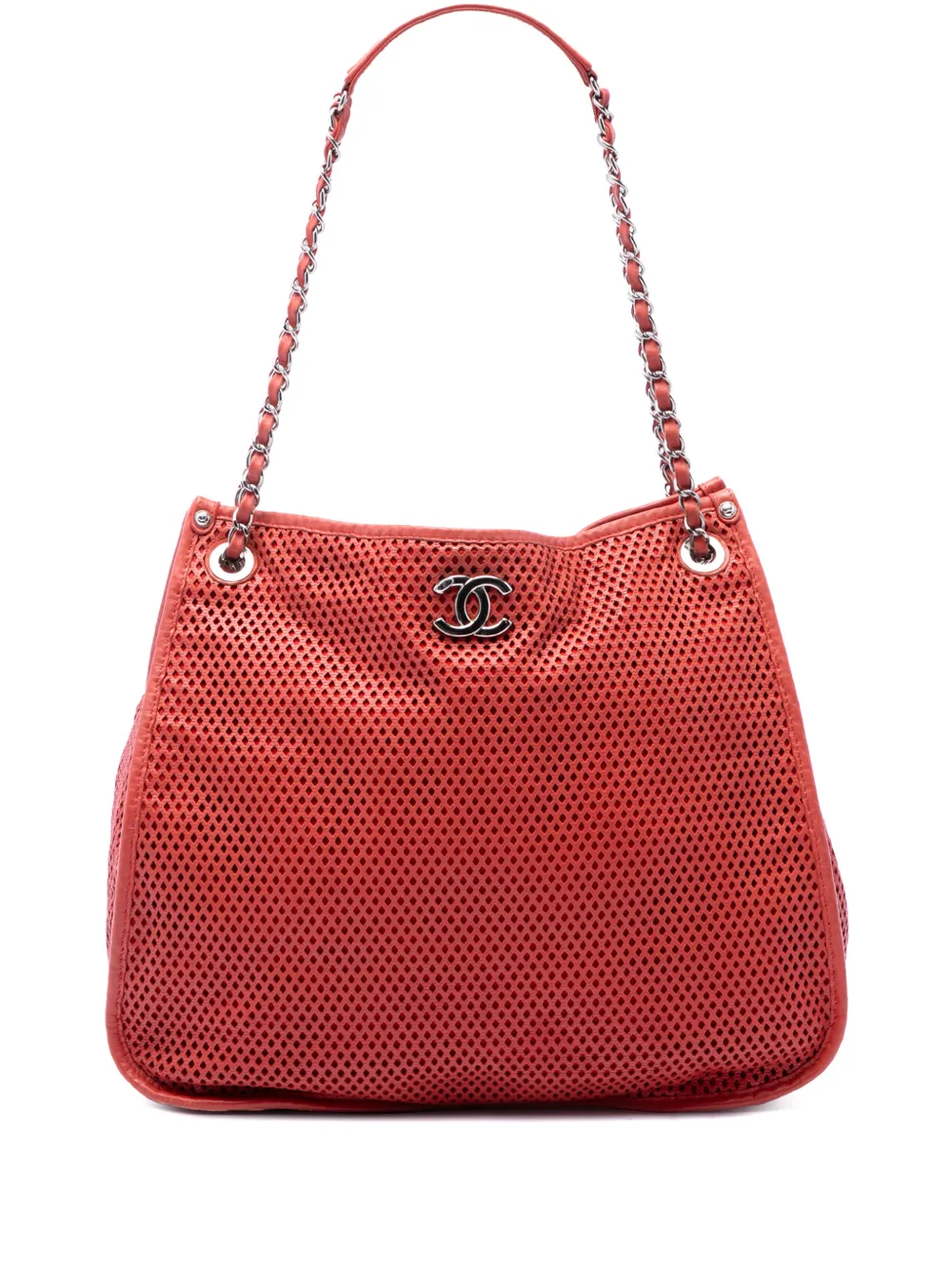 CHANEL Pre-Owned 2012-2013 Perforated Calfskin Up In The Air tote bag - Rosso