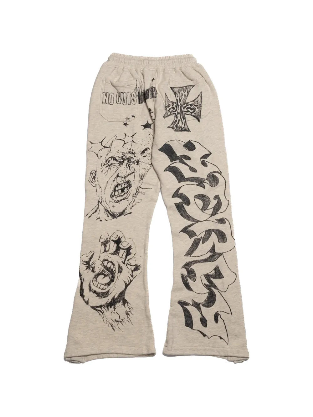 HELLSTAR Flared trainingsbroek met graffiti-print Grijs