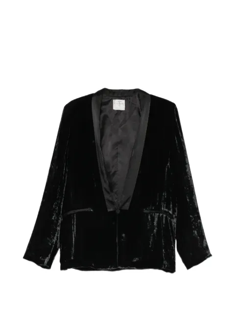 Forte Forte crushed-velvet satin-lapel blazer