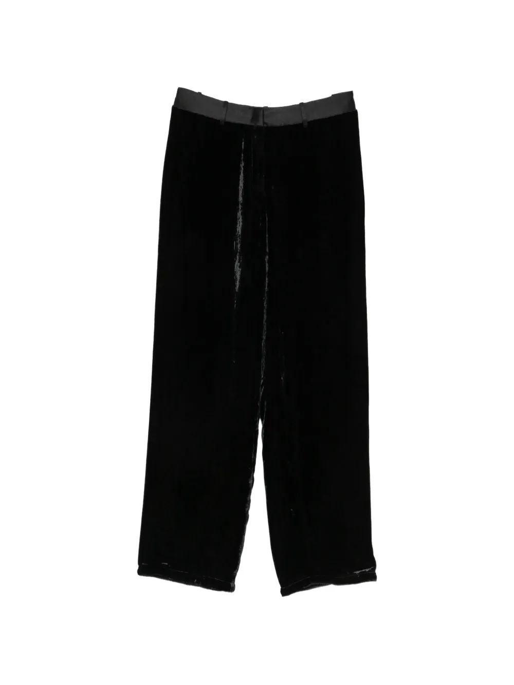 Forte Forte crushed-velvet satin-trim trousers
