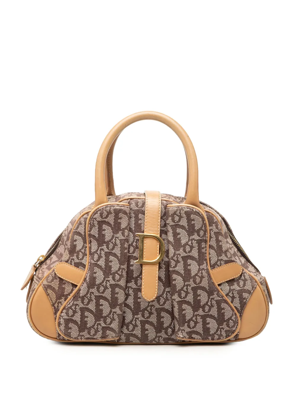 Christian Dior Pre-Owned 2011 mini Diorissimo Double Saddle Bowler Handtasche aus Canvas - Braun
