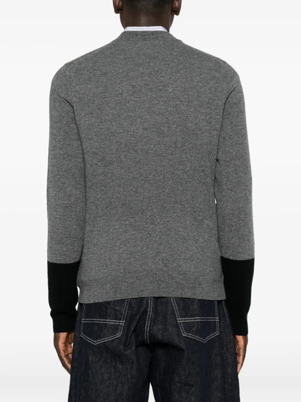 Comme des Garçons Homme Wollen trui met colourblocking Grijs