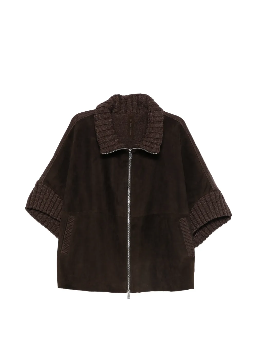 The Jackie Leathers Adele ribbed-knit suede jacket