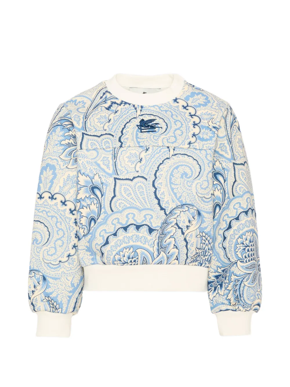 ETRO KIDS paisley-print logo-embroidered sweater Blauw