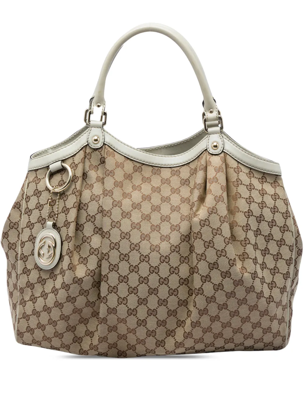 Gucci Pre-Owned 2016-2026 große Sukey Tote Bag aus GG Canvas - Weiß