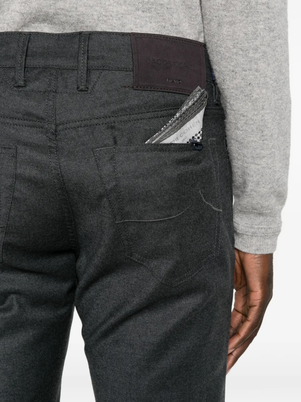 Jacob Cohën Straight broek met logopatch Grijs