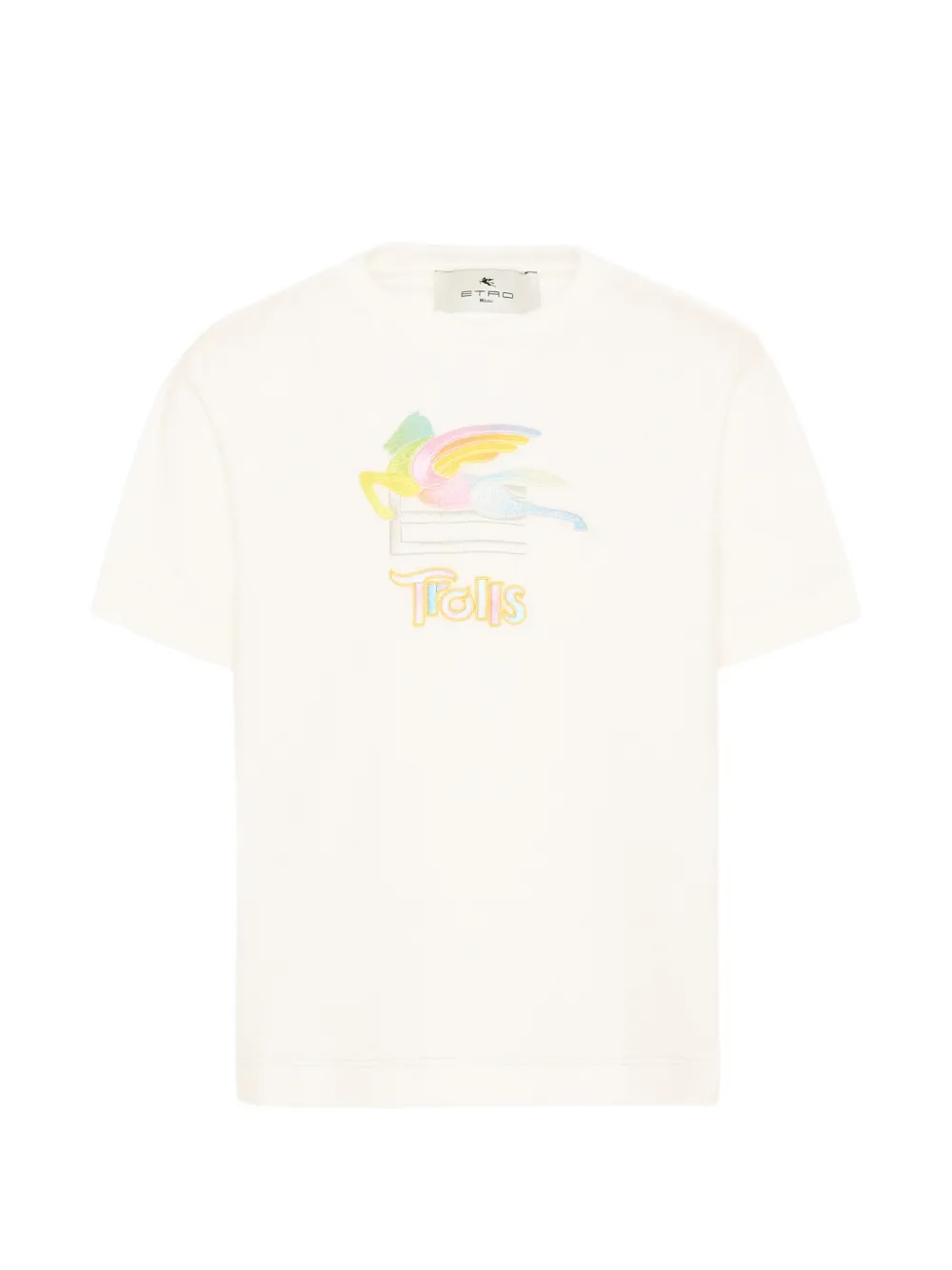 ETRO KIDS Pegasus Trolls-print T-shirt - Toni neutri