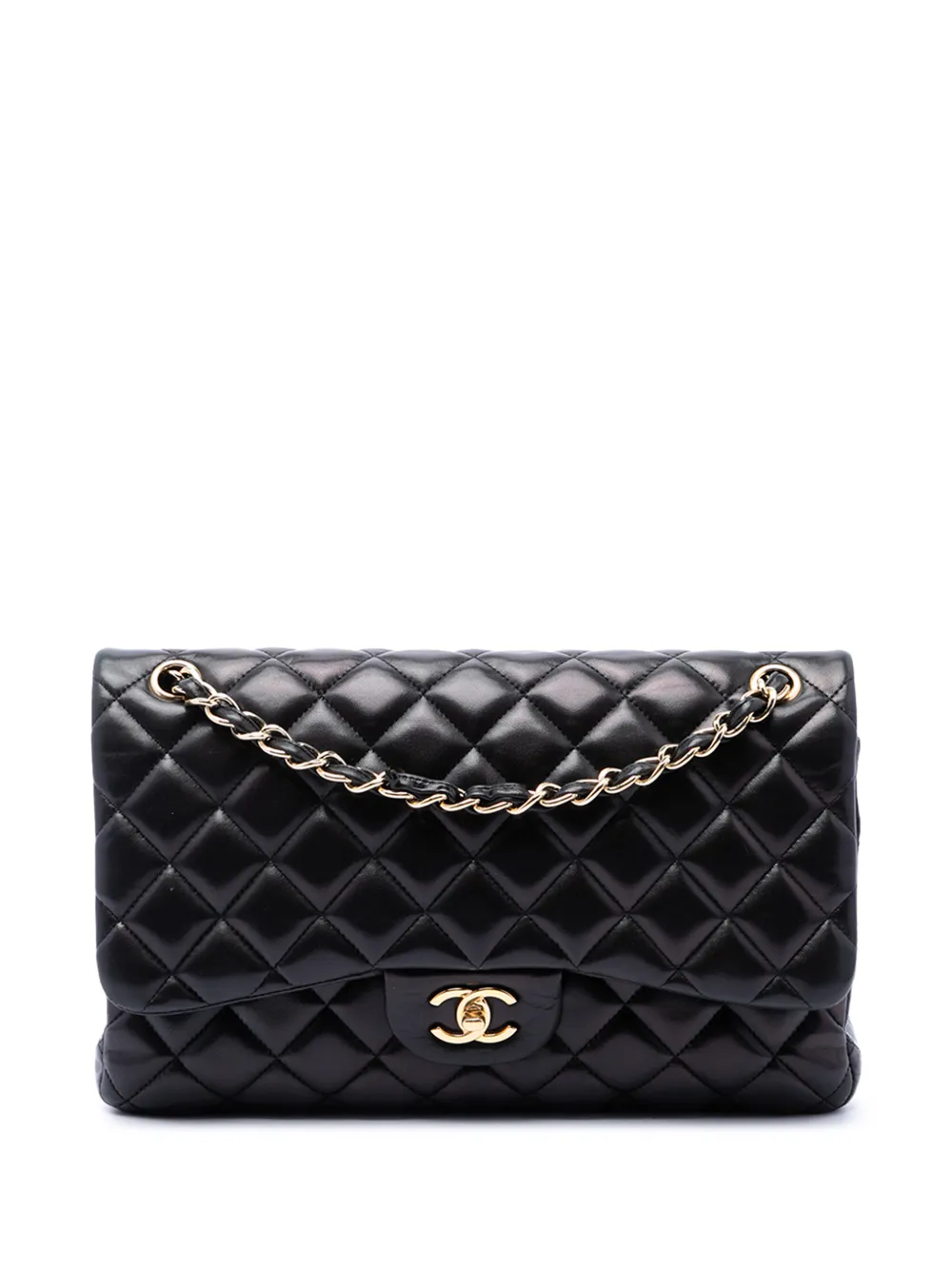 CHANEL Pre-Owned 2012 Jumbo Classic Lambskin Double Flap shoulder bag - Nero