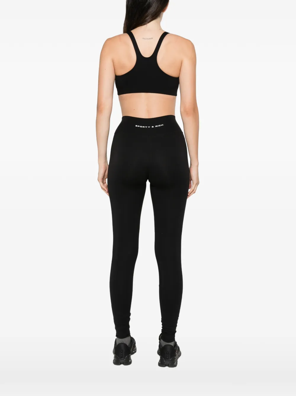 Sporty & Rich Sport-bh met logoprint Zwart