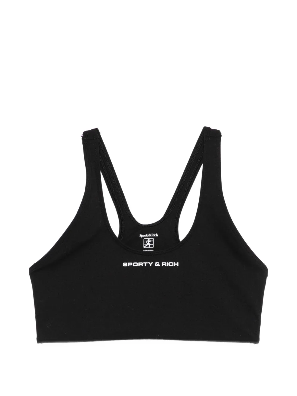 Sporty & Rich logo-print racerback sports bra