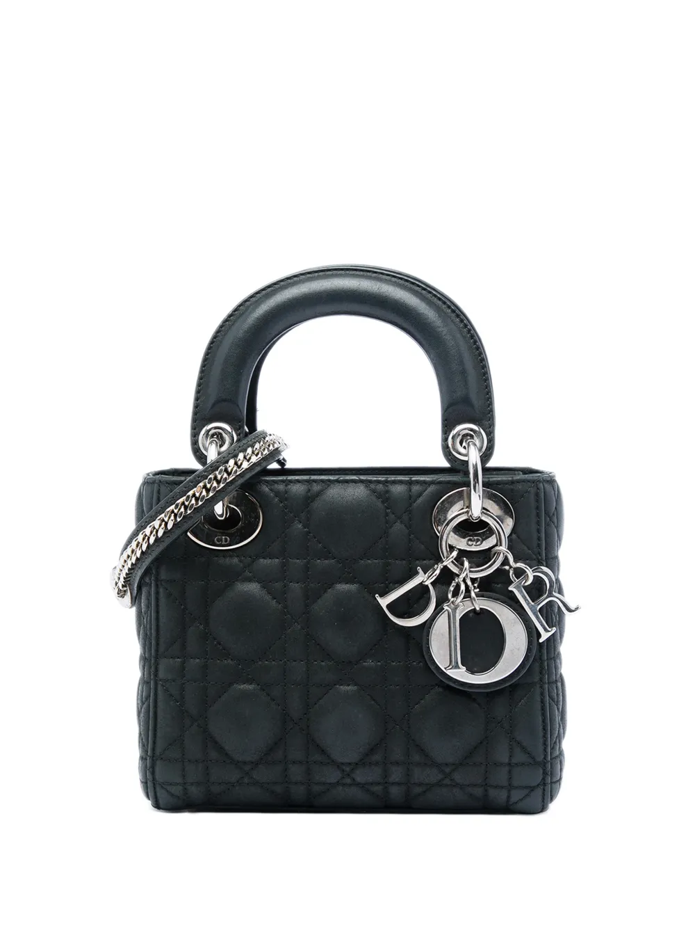 Christian Dior Pre-Owned 2015 mini Cannage Lady Dior Satchel-Tasche - Schwarz