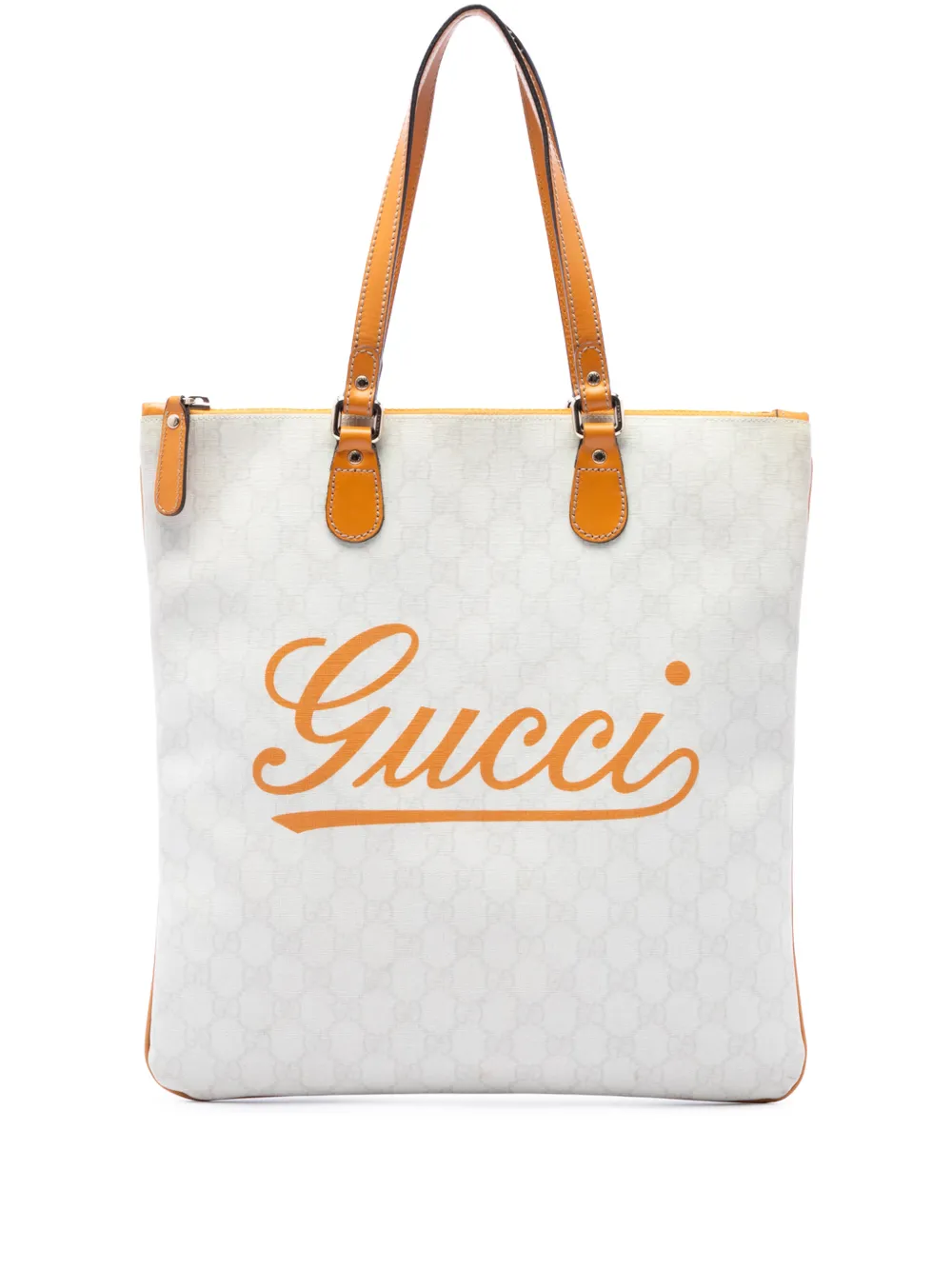 Gucci Pre-Owned 2016-2026 großer GG Supreme Heritage Logo-Tote Bag - Weiß
