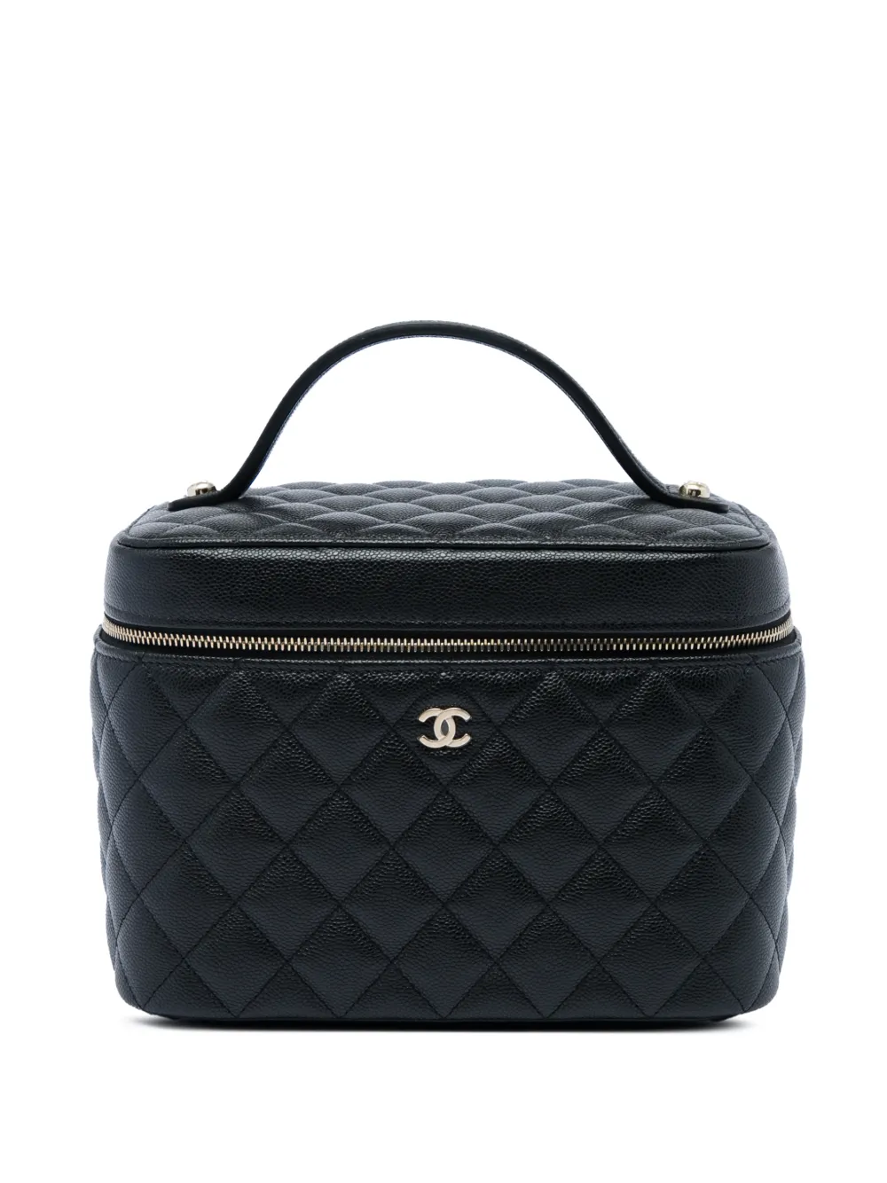 CHANEL Pre-Owned 2021-2026 Medium CC Quilted Caviar Case vanity bag - Nero