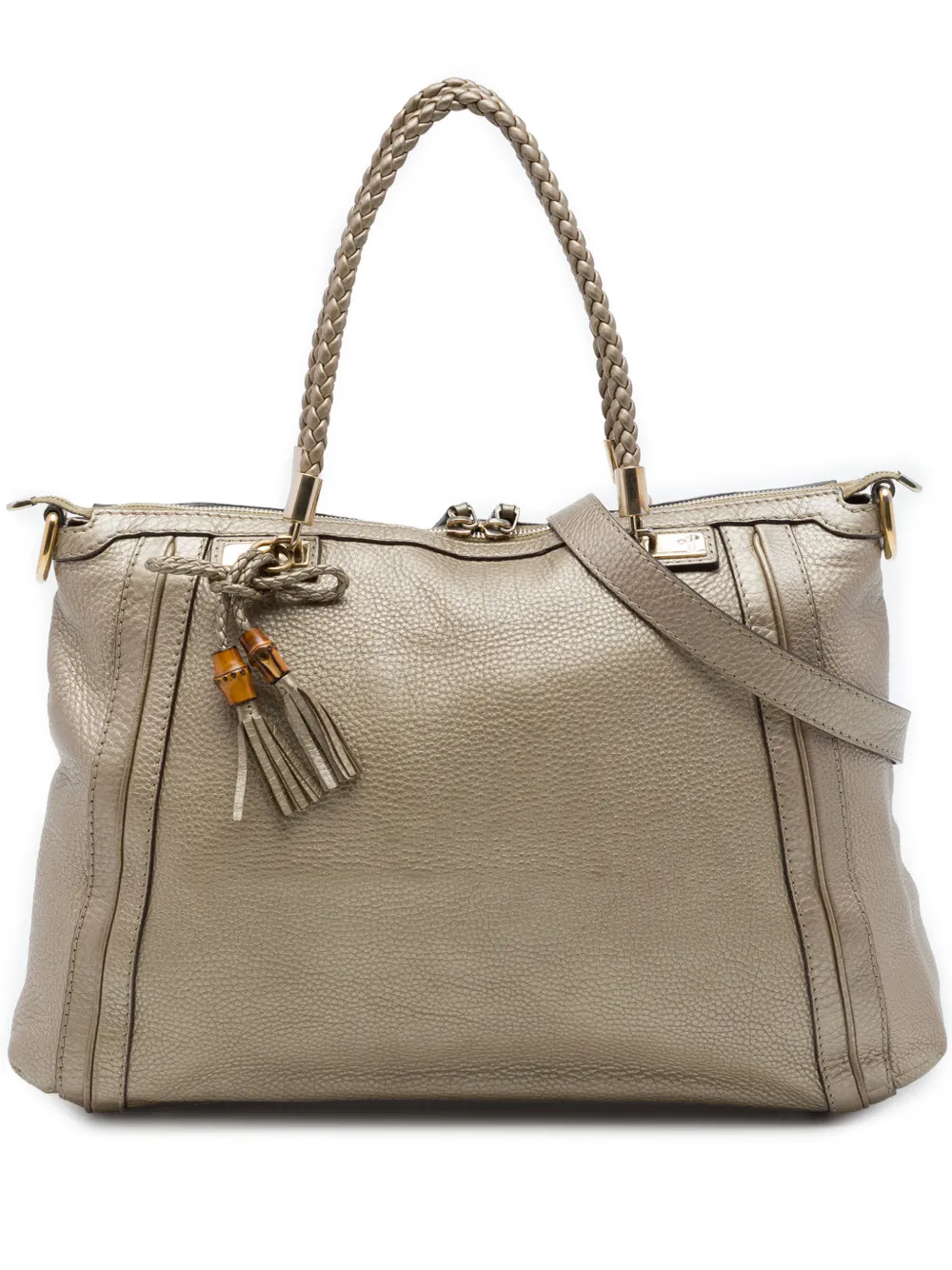 Gucci Pre-Owned sac à main Bella Convertible en cuir de veau métallisé (2016-2026) - Or