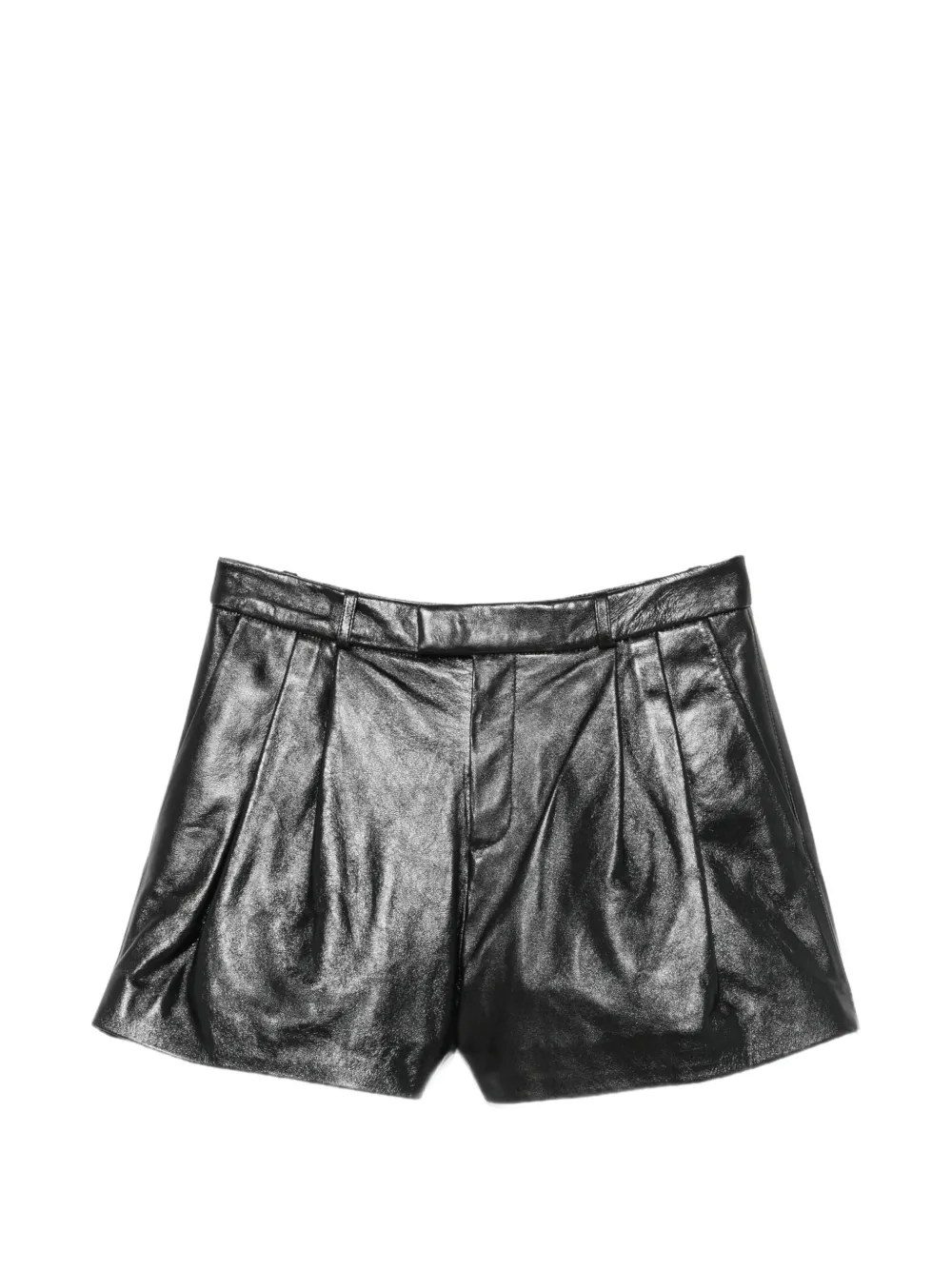 Arma pleated leather shorts - Nero