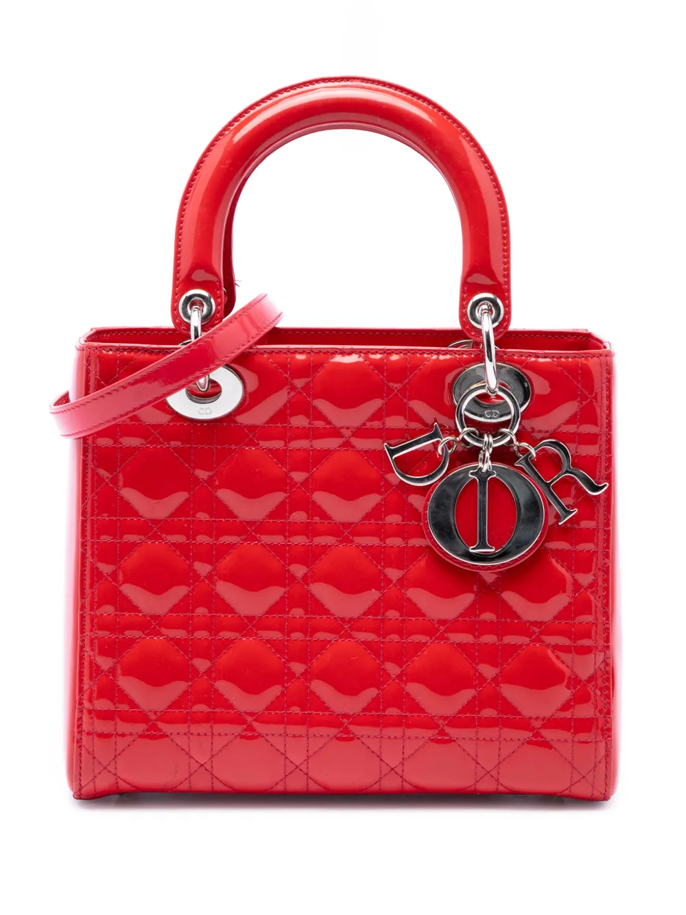 Christian Dior Pre-Owned 2013 mittelgroße Cannage Lady Dior Satchel-Tasche - Rot