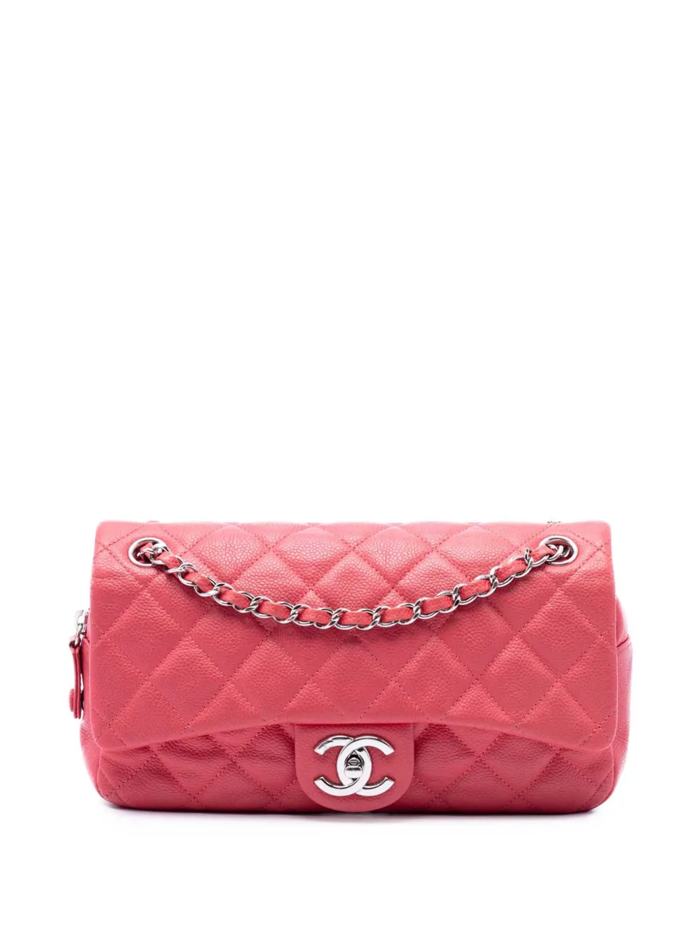 CHANEL Pre-Owned 2014-2015 Medium Quilted Caviar Easy Flap shoulder bag - Rosa
