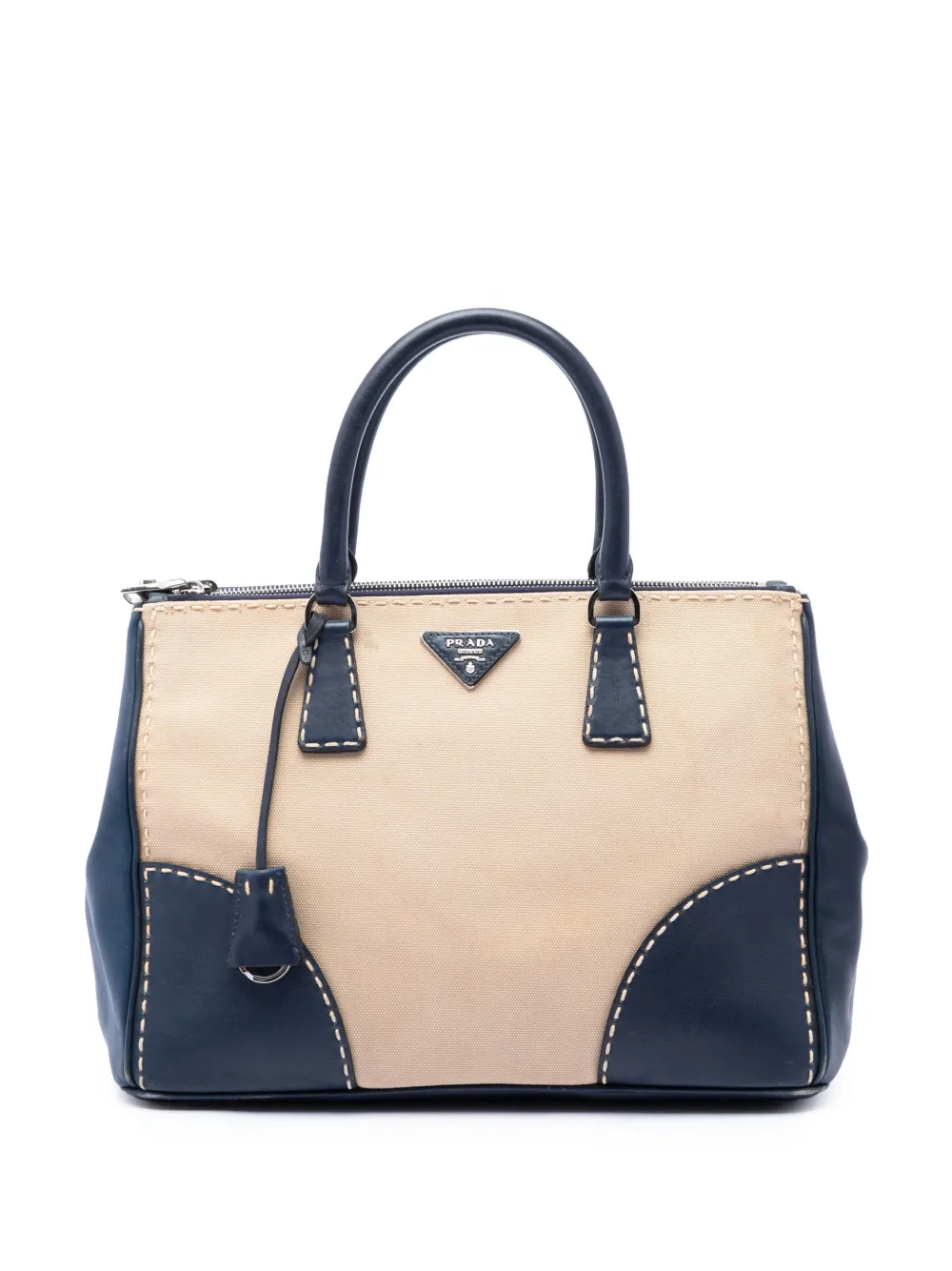 Prada Pre-Owned 2010-2026 Medium Canvas and City Calf Stitch Galleria Double Zip satchel - Toni neutri