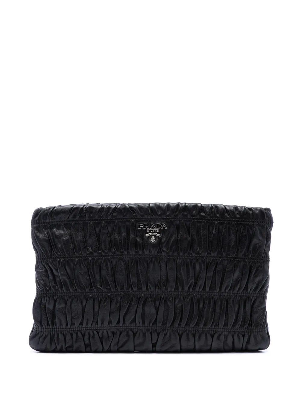 Prada Pre-Owned 2010-2026 Nappa Gaufre clutch bag - Black