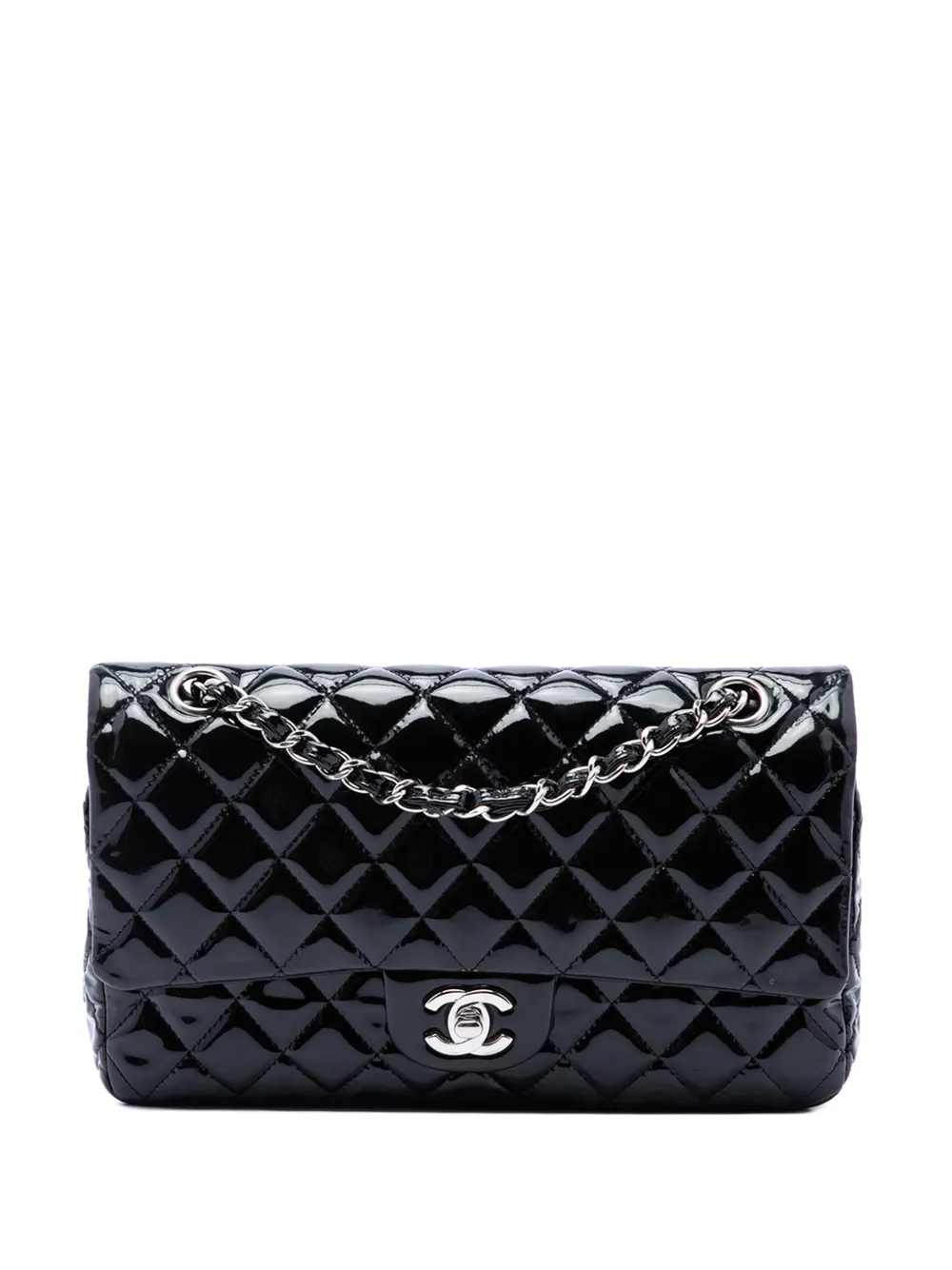 CHANEL Pre-Owned 2010-2011 Medium Classic Patent Double Flap shoulder bag - Nero