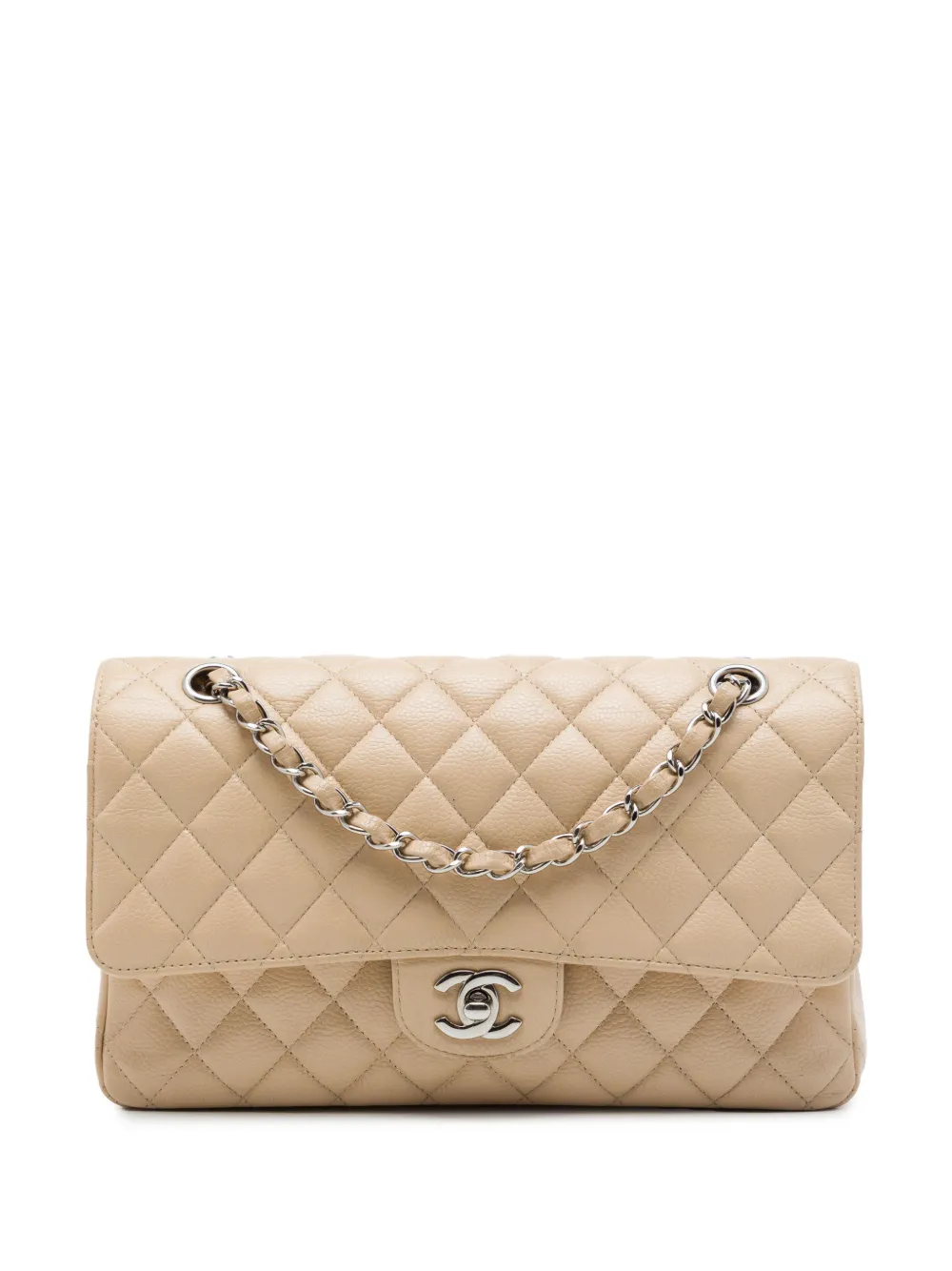 CHANEL Pre-Owned 2009-2010 Medium Classic Caviar Double Flap shoulder bag - Toni neutri