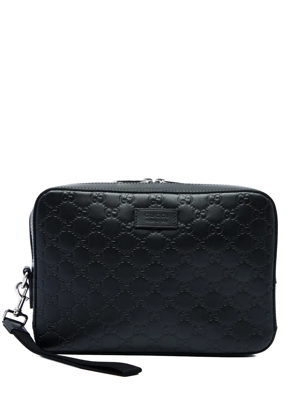 Gucci Pre-Owned pochette Guccissima à bride poignet (2016-2026) - Noir Gucci Pre-Owned pochette Guccissima à bride poignet (2016-2026) - Noir