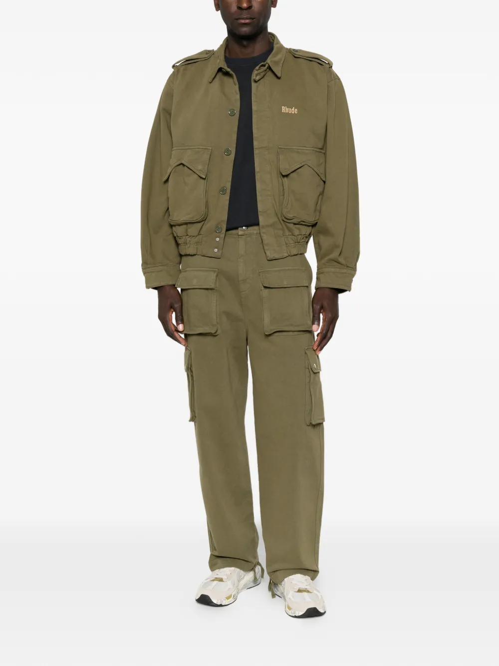 RHUDE Bomberjack met geborduurd logo Groen