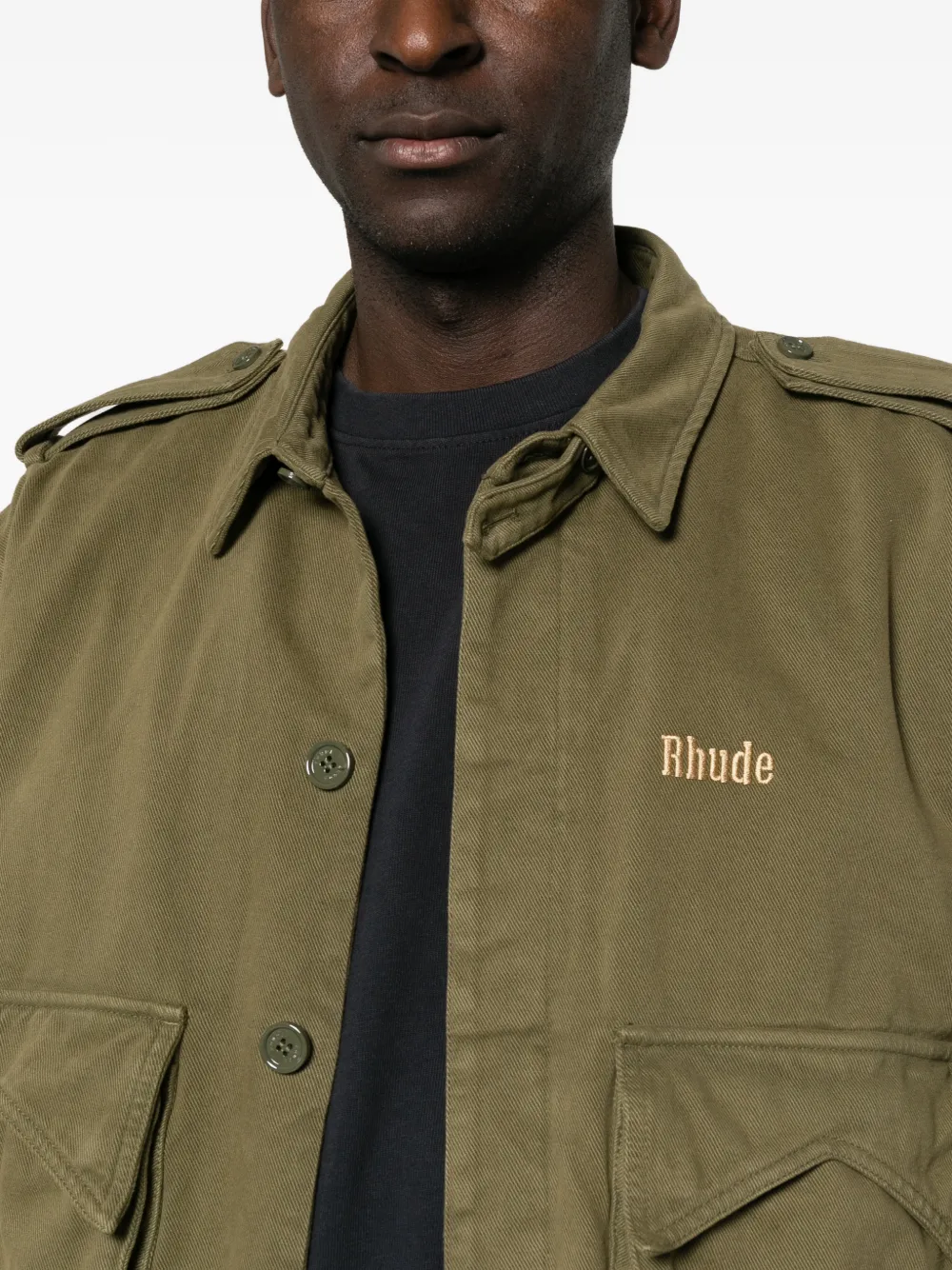 RHUDE Bomberjack met geborduurd logo Groen