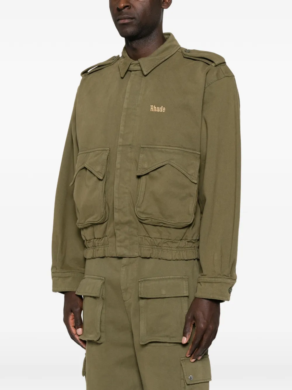 RHUDE Bomberjack met geborduurd logo Groen