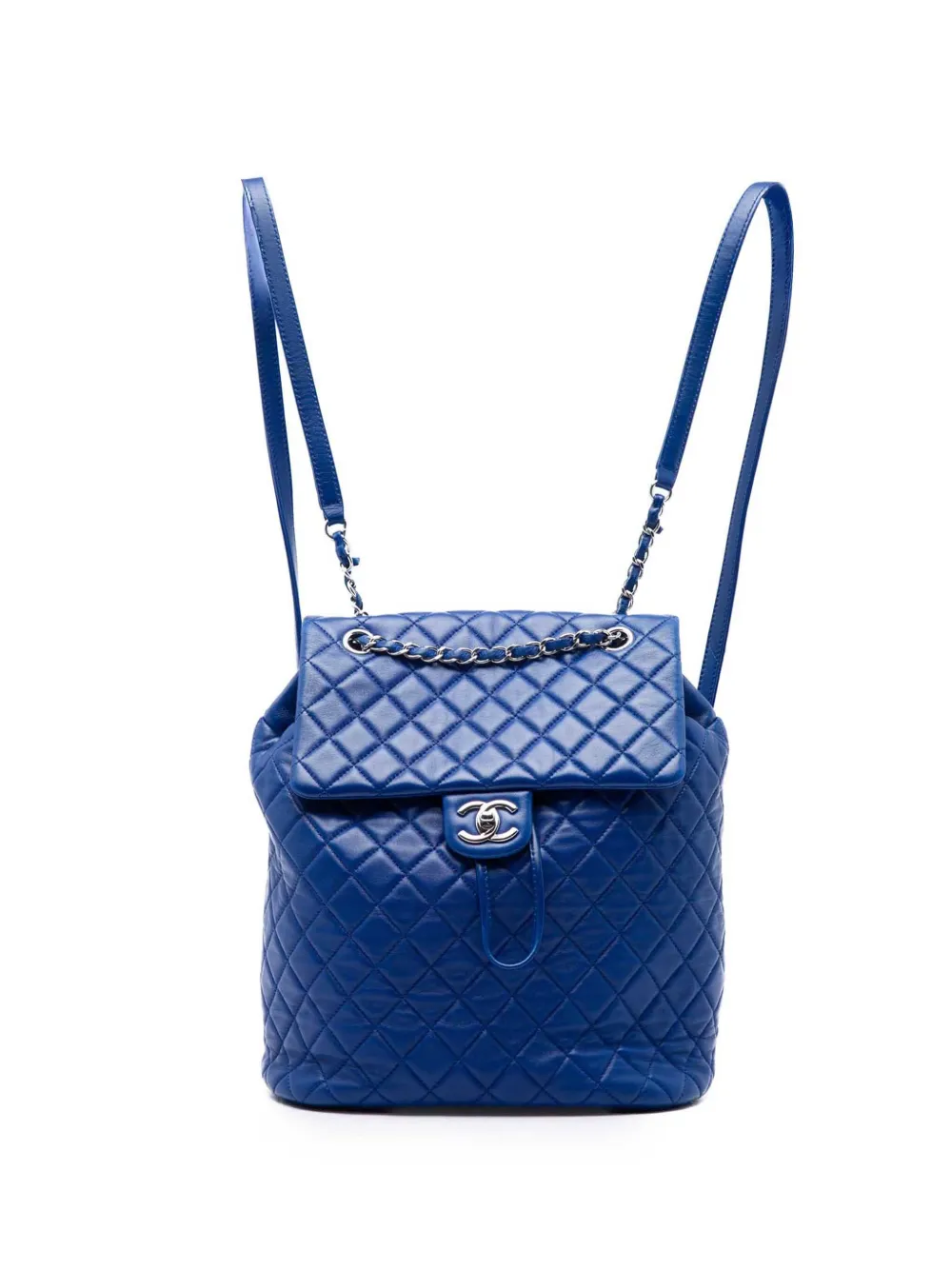 CHANEL Pre-Owned 2016-2017 Large Quilted Lambskin Urban Spirit backpack - Blu