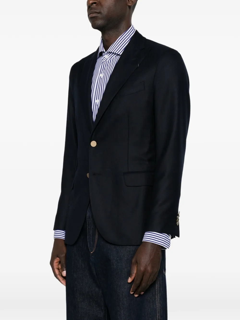 Boglioli Wollen blazer met enkele rij knopen Blauw