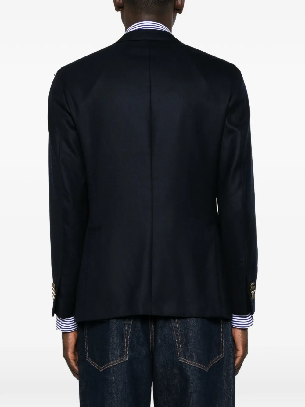 Boglioli Wollen blazer met enkele rij knopen Blauw