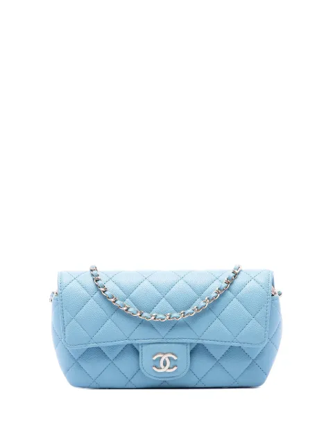 CHANEL Pre-Owned 2021 CC Quilted Caviar Glasses Case on Chain crossbody bag