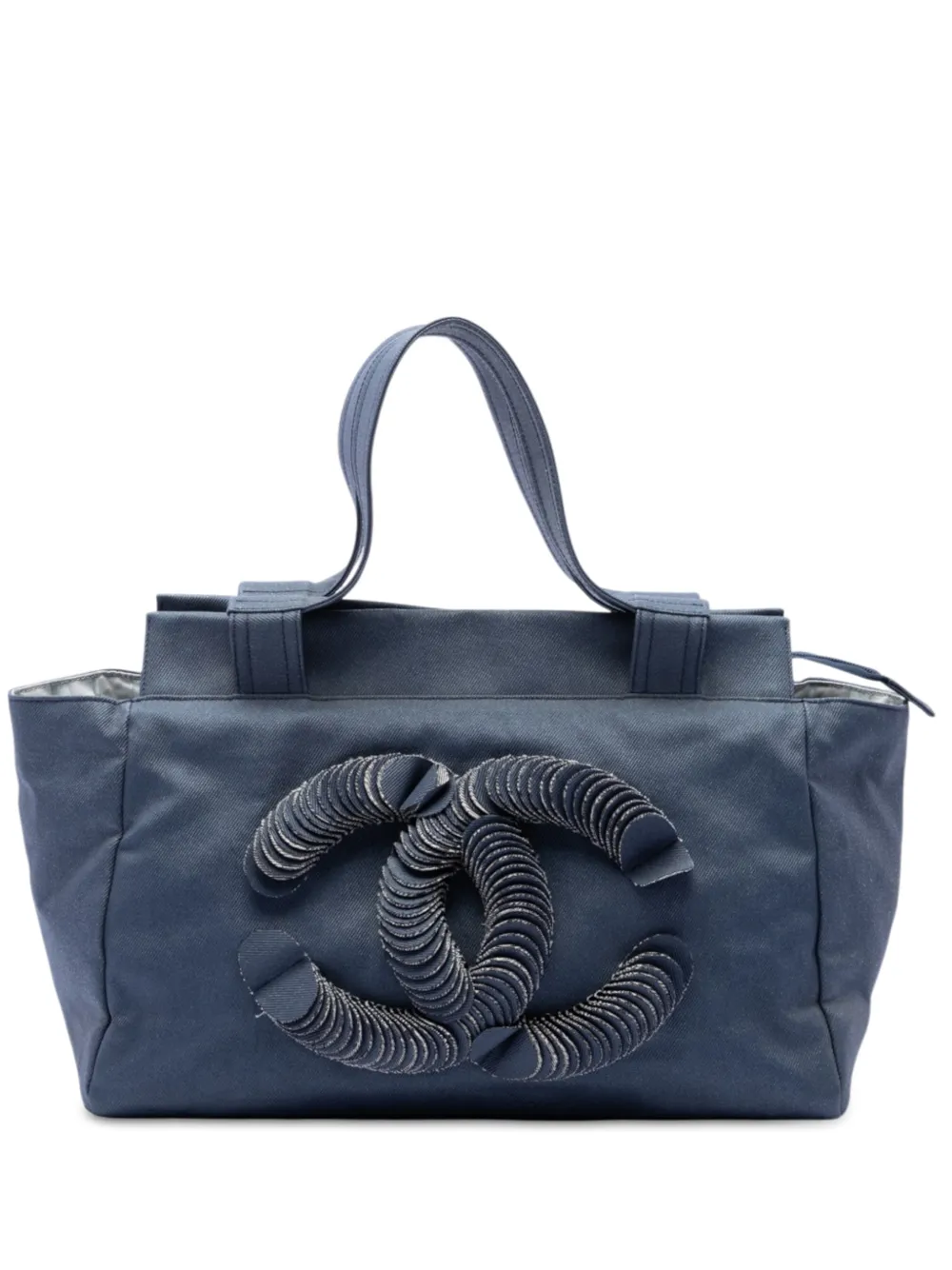 CHANEL Pre-Owned 2008-2009 CC Denim Disc tote bag - Blue