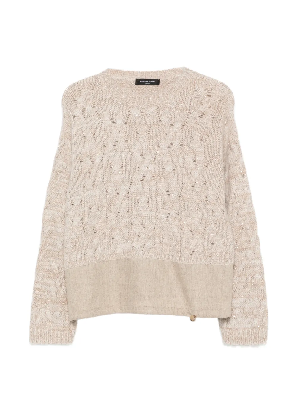 Fabiana Filippi cable-knit sequin-embellished sweater - Toni neutri