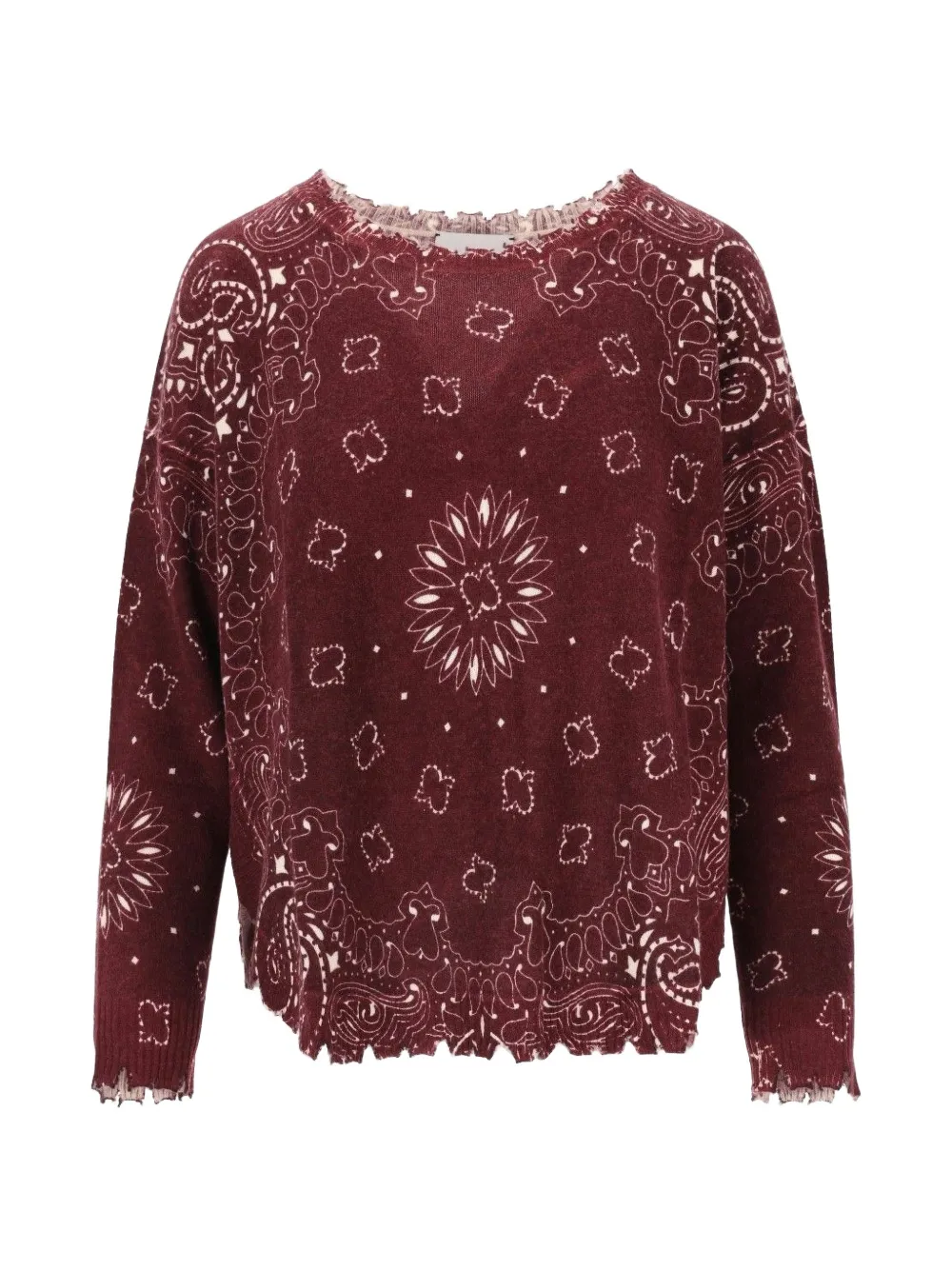 kujten bandana-print distressed sweater
